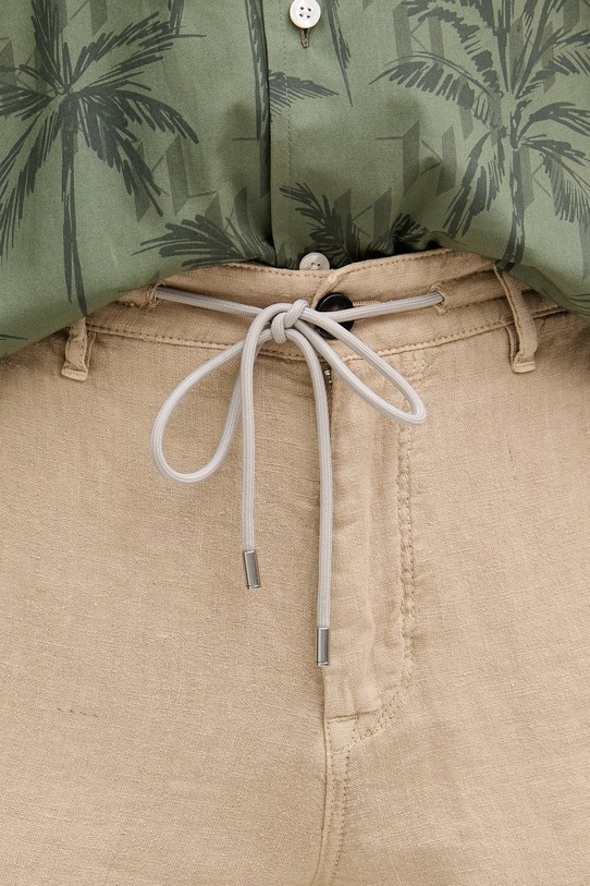 Karl Lagerfeld Παντελόνι ίσιο Ανδρικό λινό μπεζ 562818.265358