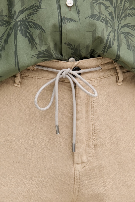 Karl Lagerfeld Παντελόνι ίσιο Ανδρικό λινό μπεζ 562818.265358