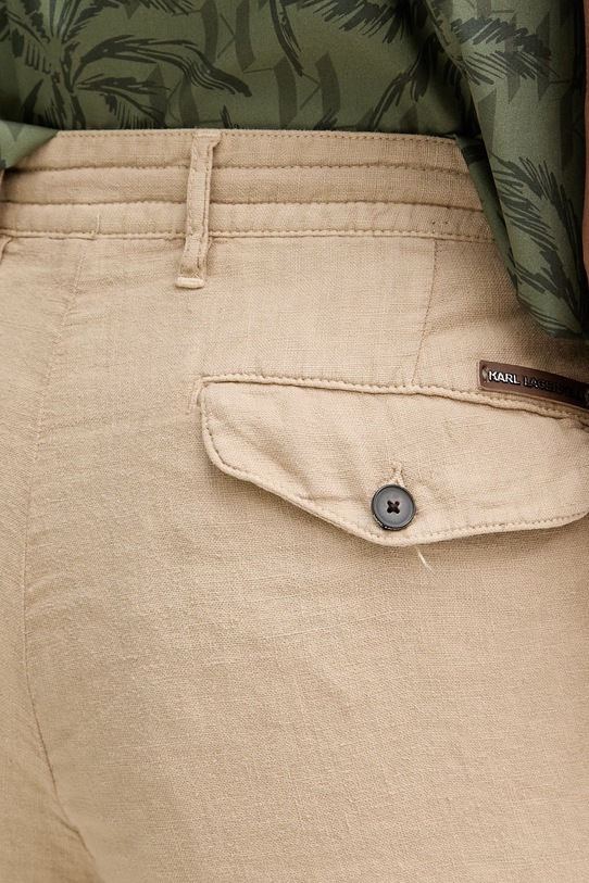 Karl Lagerfeld Παντελόνι ίσιο Ανδρικό λινό 562818.265358 μπεζ
