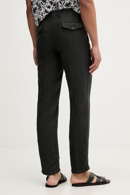 Oblečenie Karl Lagerfeld nohavice straight pánske ľanové 562818.265358 čierna