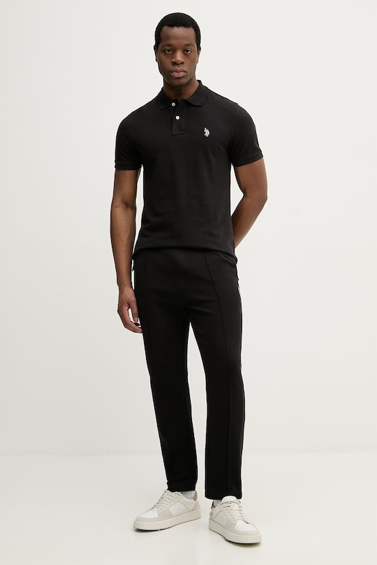 U.S. Polo Assn. spodnie dresowe INTERLOCK PINTUCK JOGGER MUP4661 czarny SS26