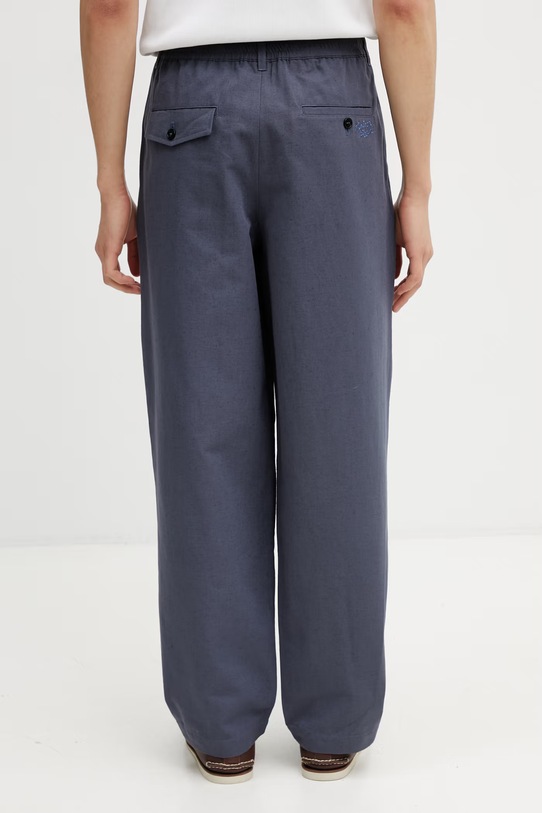 Odzież Maison Kitsuné spodnie męskie QM01104WW9107 niebieski