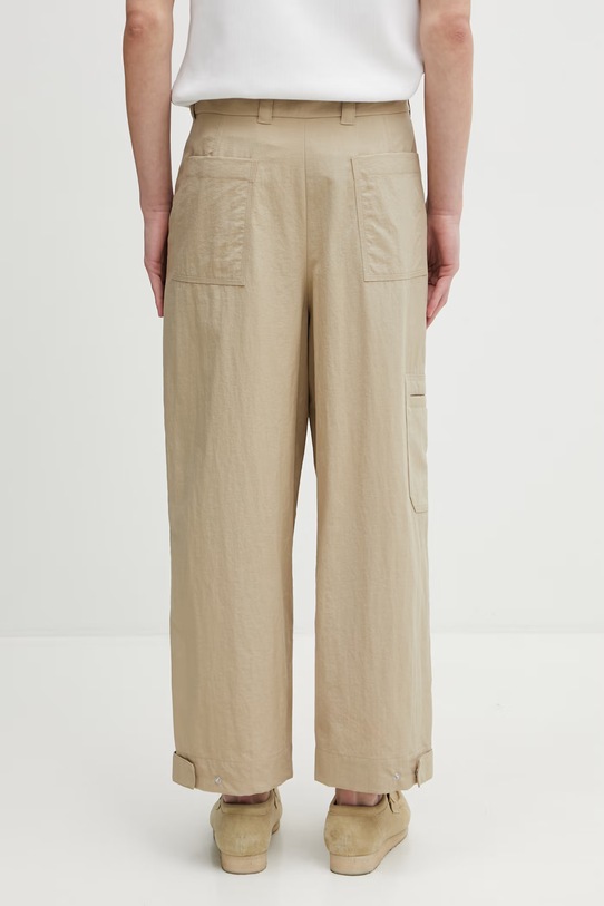 Odzież Maison Kitsuné spodnie męskie QM01106WW9082 beżowy