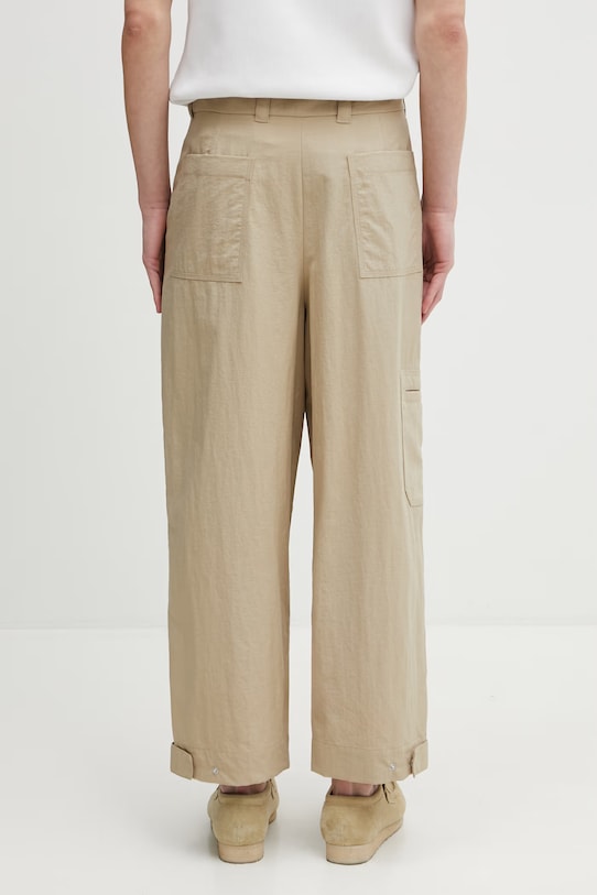 Odzież Maison Kitsuné spodnie męskie QM01106WW9082 beżowy