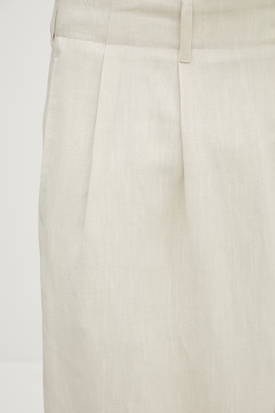 Maison Kitsuné spodnie z wiskozą męskie beżowy QM01107WW9096