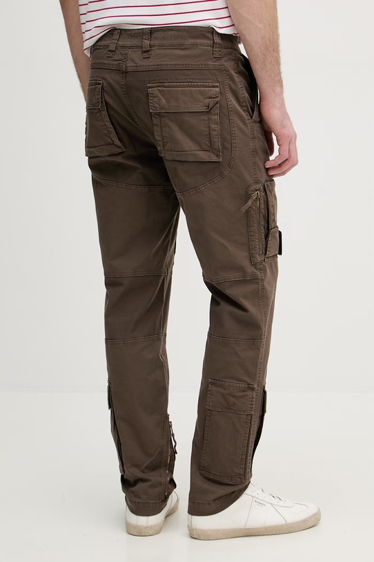 Odzież Aeronautica Militare spodnie męskie PA1387UCT01493 brązowy