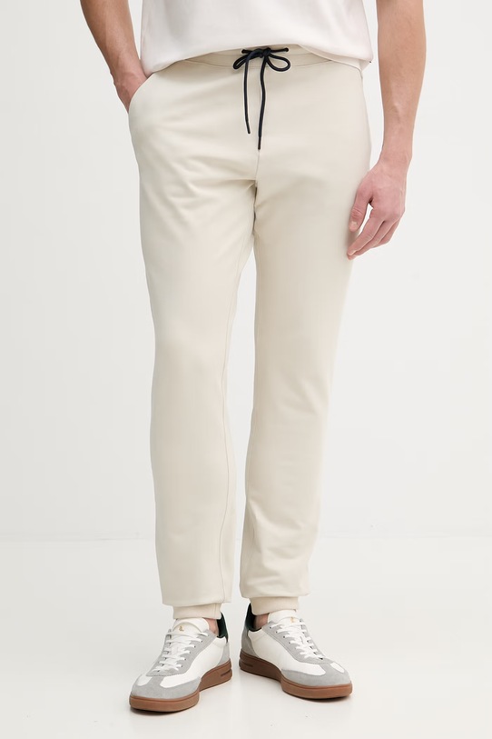 Aeronautica Militare spodnie dresowe z elastanem beżowy PF1008UF00674