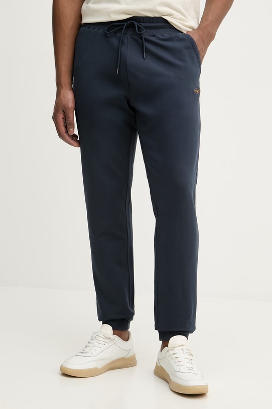 Aeronautica Militare spodnie dresowe z elastanem granatowy PF1008UF00674