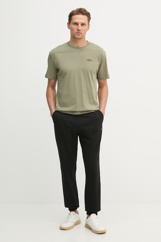 Aeronautica Militare spodnie dresowe PF1008UF00674 czarny SS26