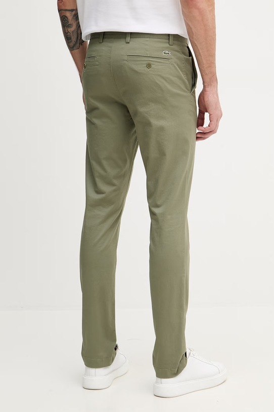 Odzież Lacoste spodnie regular męskie bawełniane z elastanem HH1965 zielony