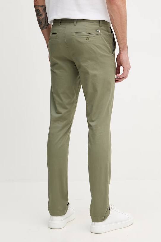 Odzież Lacoste spodnie regular męskie bawełniane z elastanem HH1965 zielony