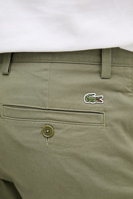 Lacoste spodnie regular męskie bawełniane z elastanem zielony HH1965