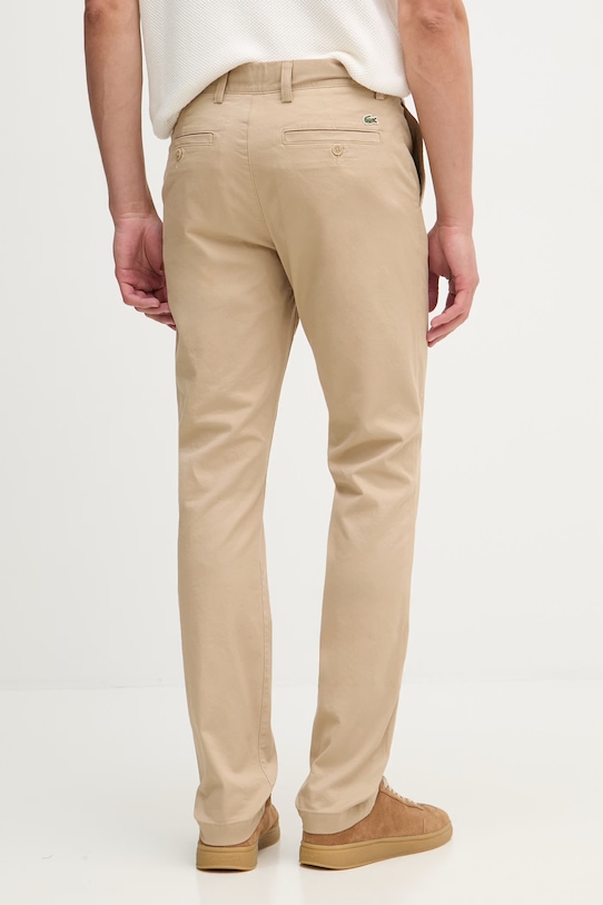 Одежда Lacoste Брюки regular для мужчин из хлопка с эластаном HH1965 бежевый