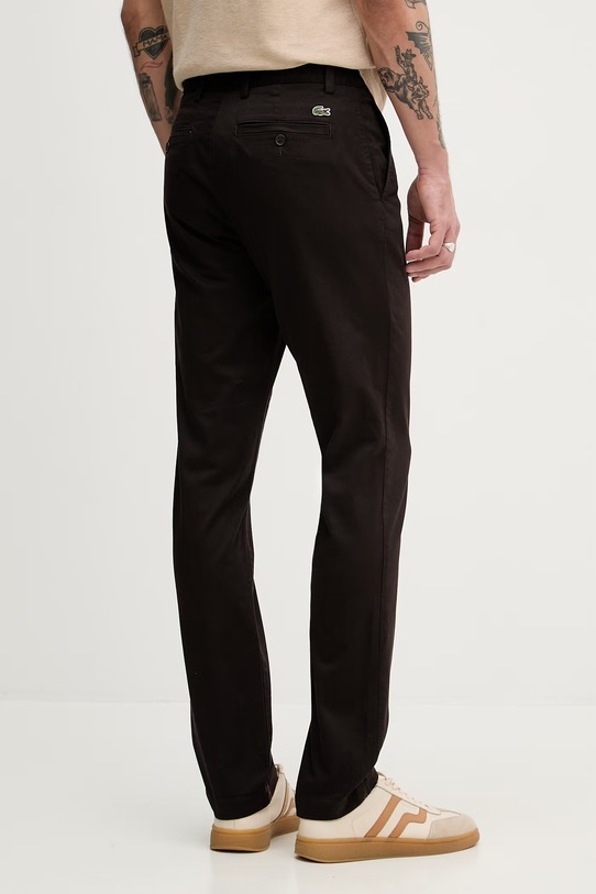 Odzież Lacoste spodnie regular męskie bawełniane z elastanem HH1965 brązowy