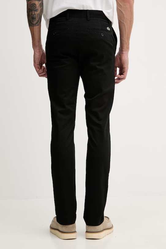 Odzież Lacoste spodnie regular męskie bawełniane z elastanem HH1965 czarny