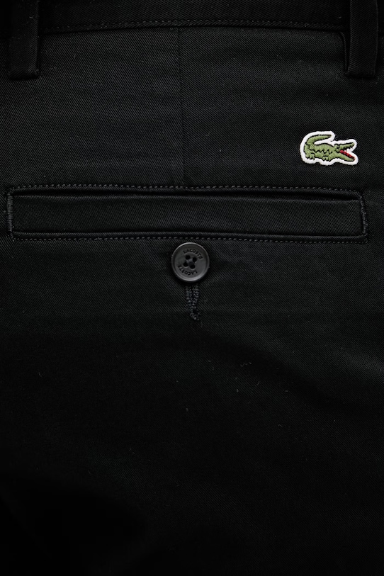 Lacoste spodnie regular męskie bawełniane z elastanem czarny HH1965