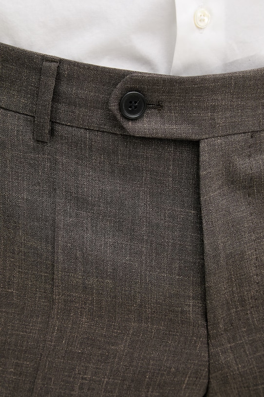 BOSS spodnie męskie z wełną BOSS X DAVID BECKHAM brązowy 50563826