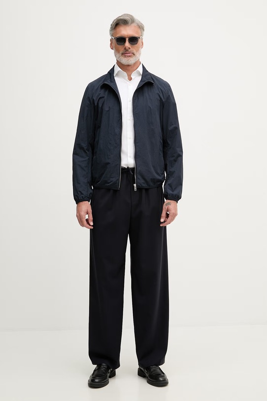 BOSS nohavice pánske vlnené BOSS X DAVID BECKHAM 50563827 tmavomodrá SS26