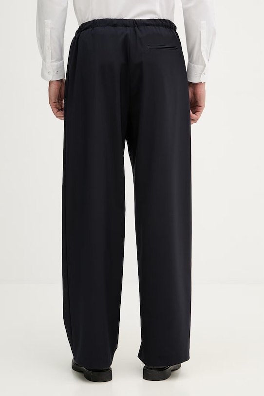 Oblečenie BOSS nohavice pánske vlnené BOSS X DAVID BECKHAM 50563827 tmavomodrá