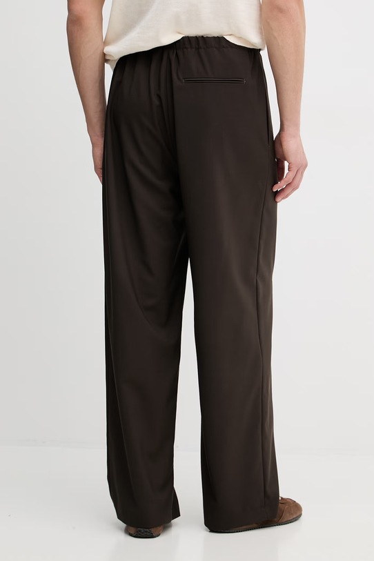 Oblečenie BOSS nohavice pánske vlnené BOSS X DAVID BECKHAM 50563827 hnedá