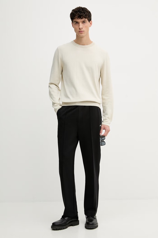 BOSS Green teplákové nohavice pánske bavlnené s elastanom 50558602 čierna SS26