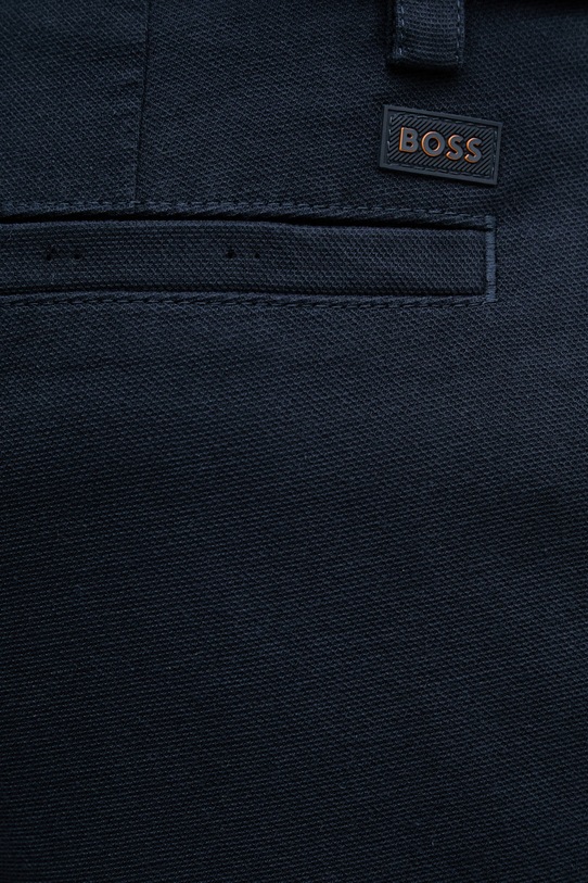 BOSS Orange pantaloni chinos pentru bărbați din bumbac cu elastan Pleated bleumarin 50559158