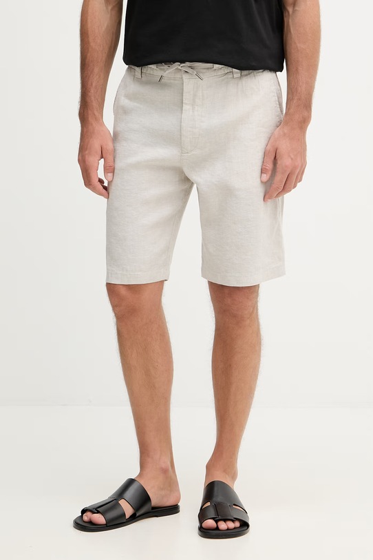 BOSS Orange шорти чоловічі з льону сірий 50559178