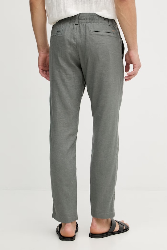 Ρούχα BOSS Orange Ανδρικό παντελόνι με λινό 50559595 γκρί