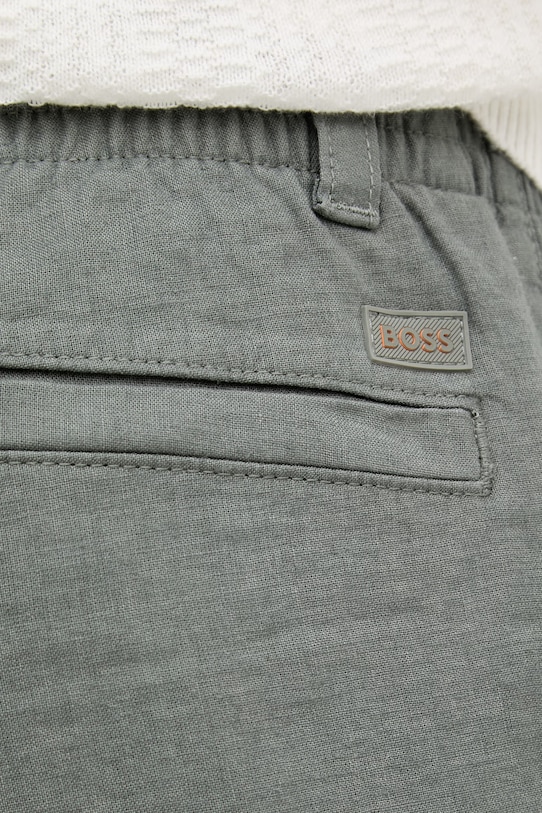 BOSS Orange Ανδρικό παντελόνι με λινό γκρί 50559595