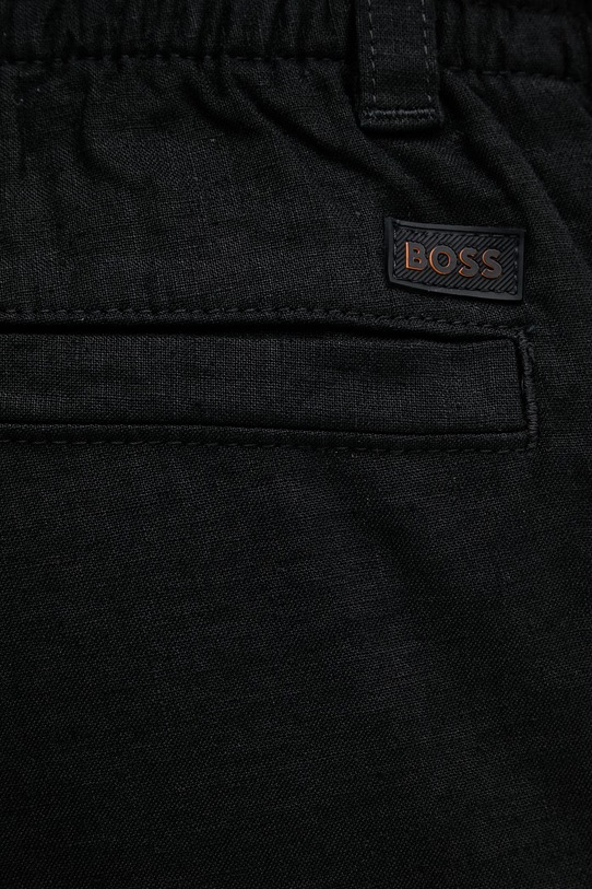 BOSS Orange панталон мъжки с лен черен 50559595
