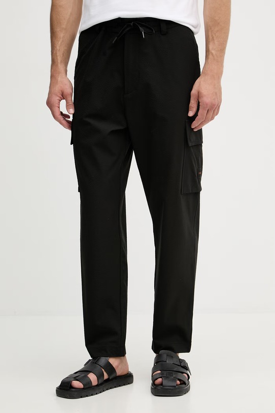 BOSS Orange pantaloni cargo pentru bărbați negru 50562768