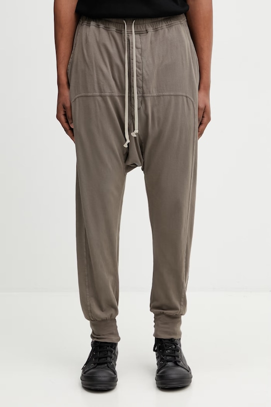Βαμβακερό παντελόνι Rick Owens DRKSHDW Prisoner Drawstring βαμβάκι καφέ DU01F4395.RN
