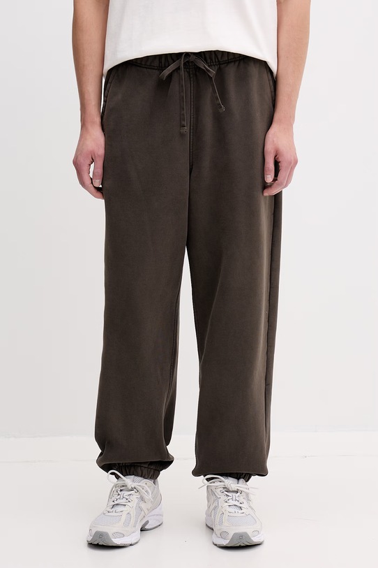 Vans spodnie dresowe męskie z bawełną Premium LX Fleece zielony VN000T7FEMV1