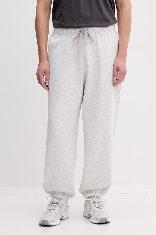 Vans spodnie dresowe męskie z bawełną Premium LX Fleece szary VN000T7FRKZ1