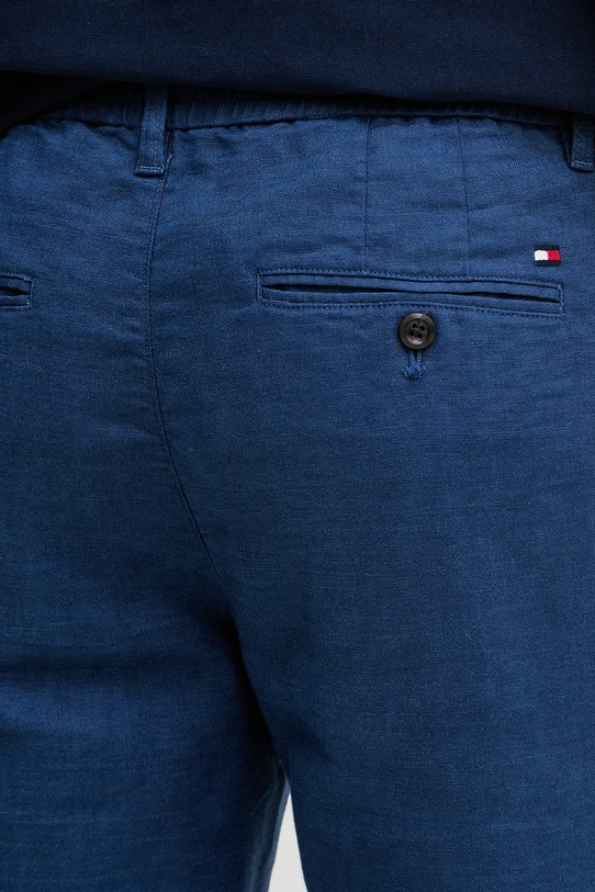Tommy Hilfiger spodnie męskie z lnem granatowy MW0MW42337