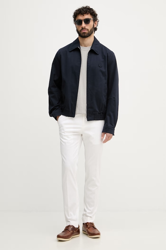 BOSS spodnie męskie bawełniane z elastanem Genius 50561572 beżowy SS26