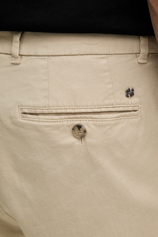 BOSS spodnie męskie z lnem Genius beżowy 50561585