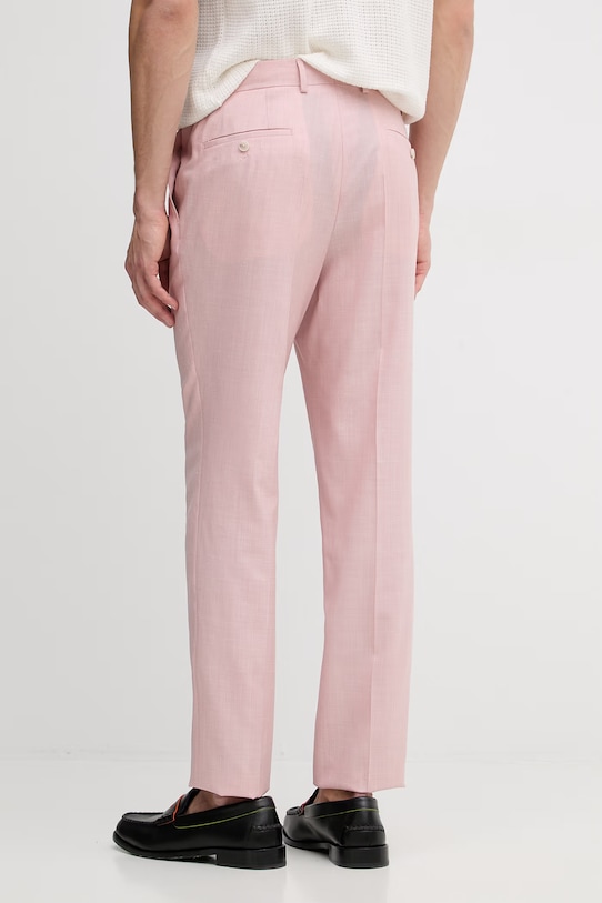 Odzież BOSS spodnie garniturowe męskie z wełną Genius 50562605 różowy