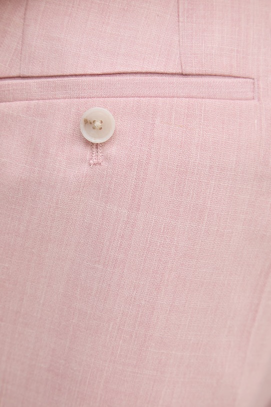 BOSS spodnie garniturowe męskie z wełną Genius różowy 50562605