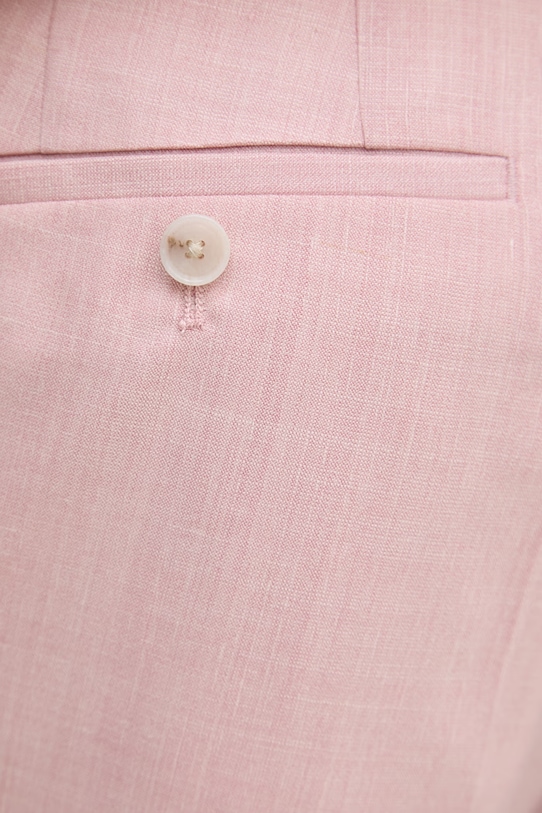 BOSS spodnie garniturowe męskie z wełną Genius różowy 50562605