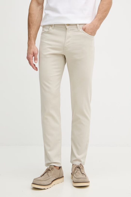 BOSS штани чоловічі з бавовною Re.Maine5 бежевий 50553815