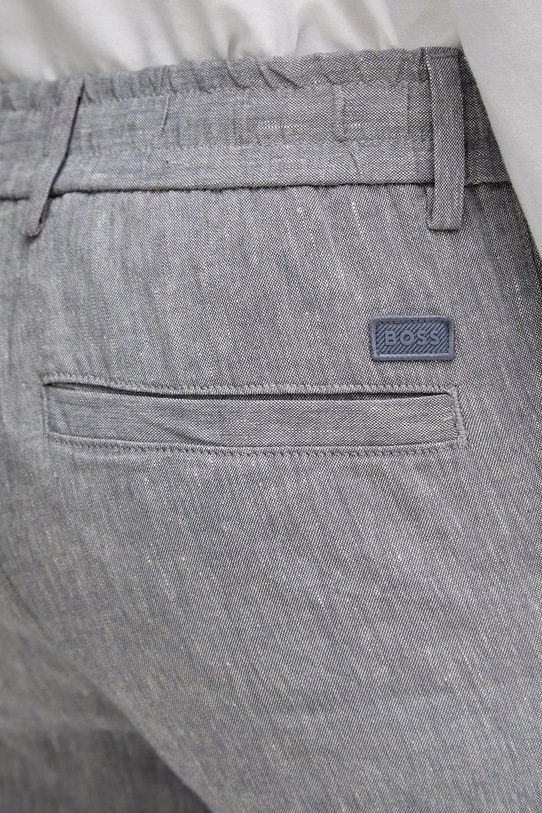 BOSS штани чоловічі з льоном Kane1 сірий 50557859