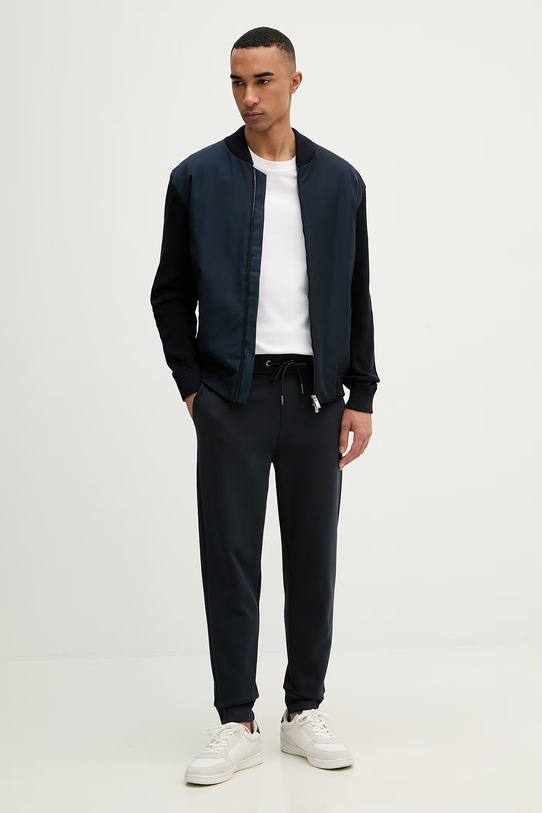 BOSS spodnie dresowe męskie bawełniane Locsin 01 50555853 granatowy SS26