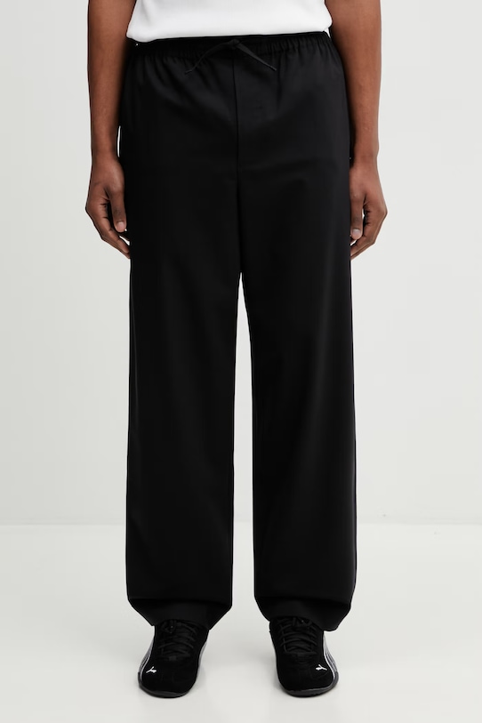Kenzo spodnie z dodatkiem wełny Jog Pants z elastanem czarny FF55UP5069RU
