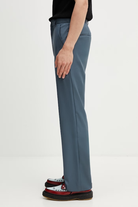 Kenzo Tailored Pants spodnie garniturowe wełniane męskie FG55PA2199TV szary SS26