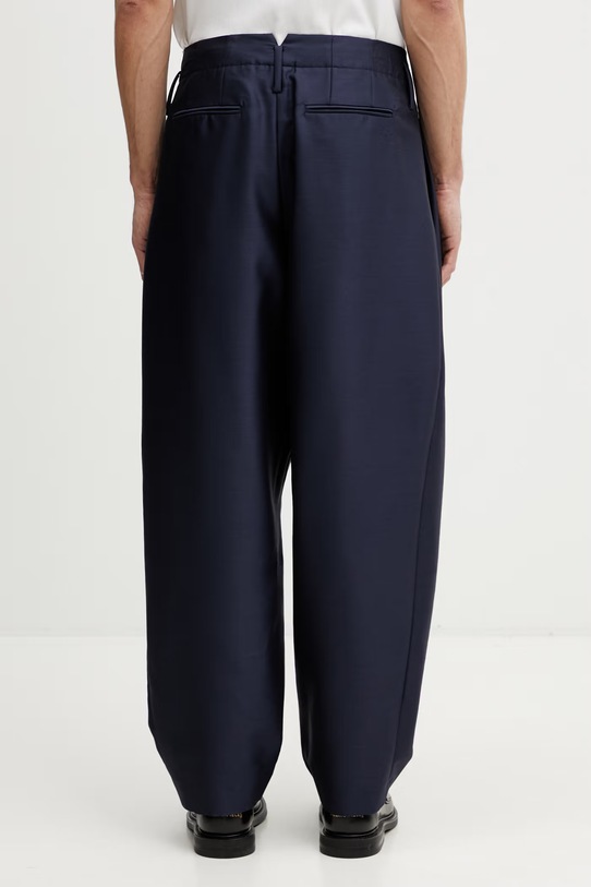 Odzież Kenzo Tailored Pants spodnie z wełną męskie FG55PA3849FA granatowy