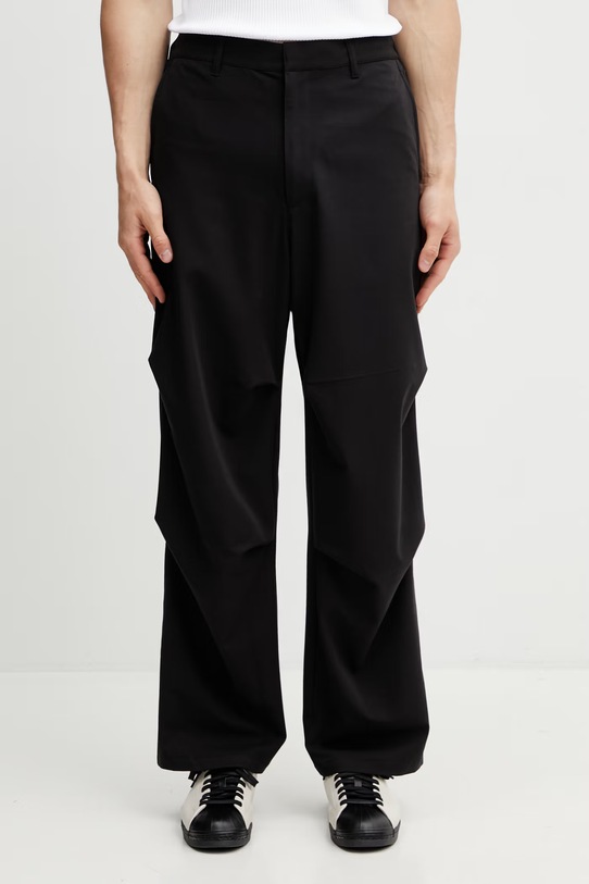 Filling Pieces Drapy Pants spodnie z wiskozy męskie czarny 412650501295.130