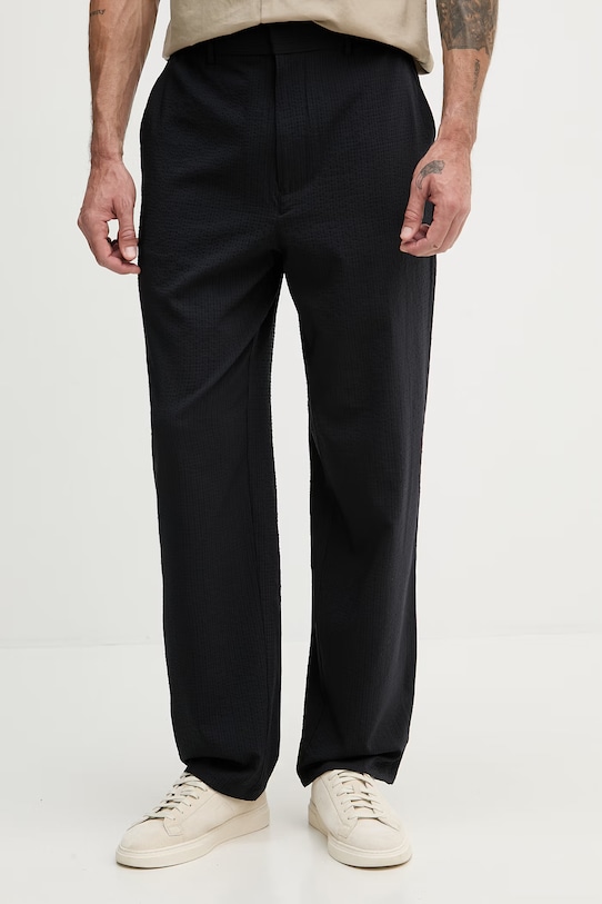 Armani Exchange spodnie straight męskie z lyocellem granatowy XM002094.AF22363