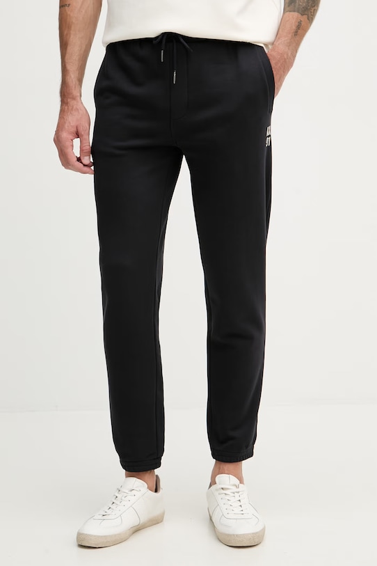 Armani Exchange spodnie dresowe męskie bawełniane czarny XM002447.AF22124