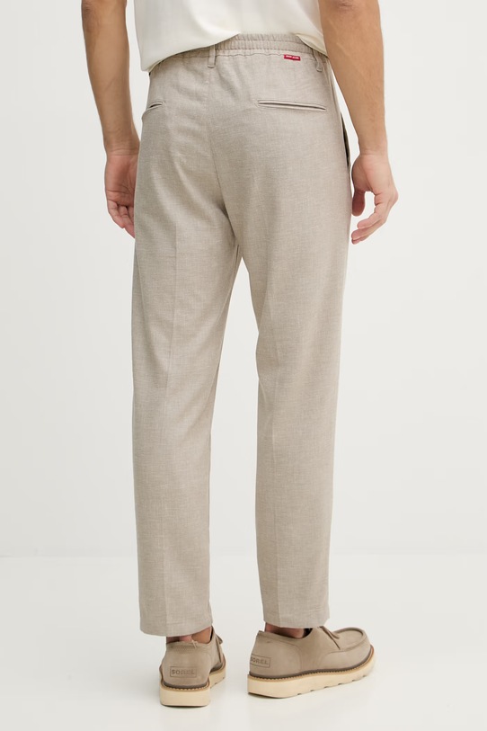 Odzież Joop! spodnie męskie z domieszką lnu 30102837 beżowy